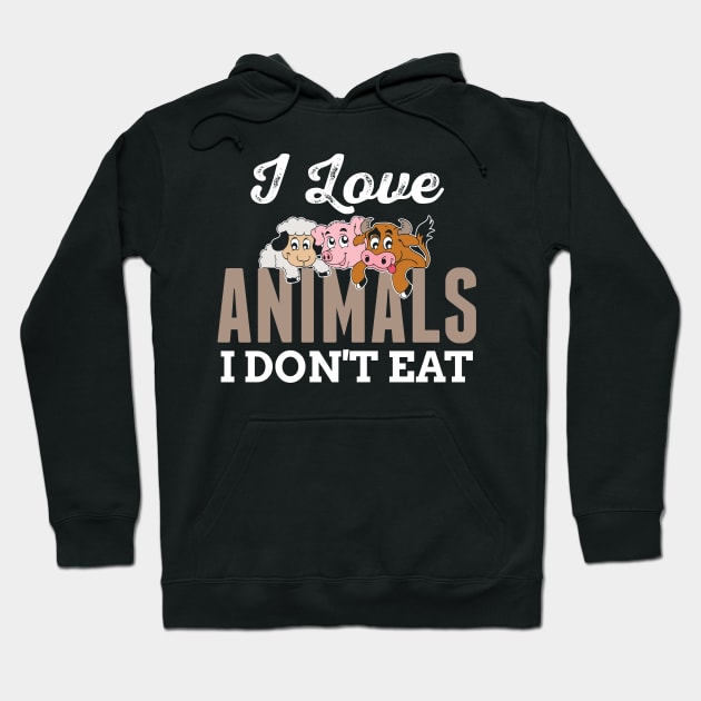 Cool Animal Friends Vegan Vegetarian gift Hoodie by idanavidan